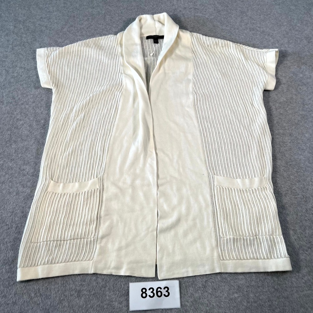 Banana Republic Cardigan Sweater Womens XS/S Cream Cotton Open‎ Knit Shawl Neck